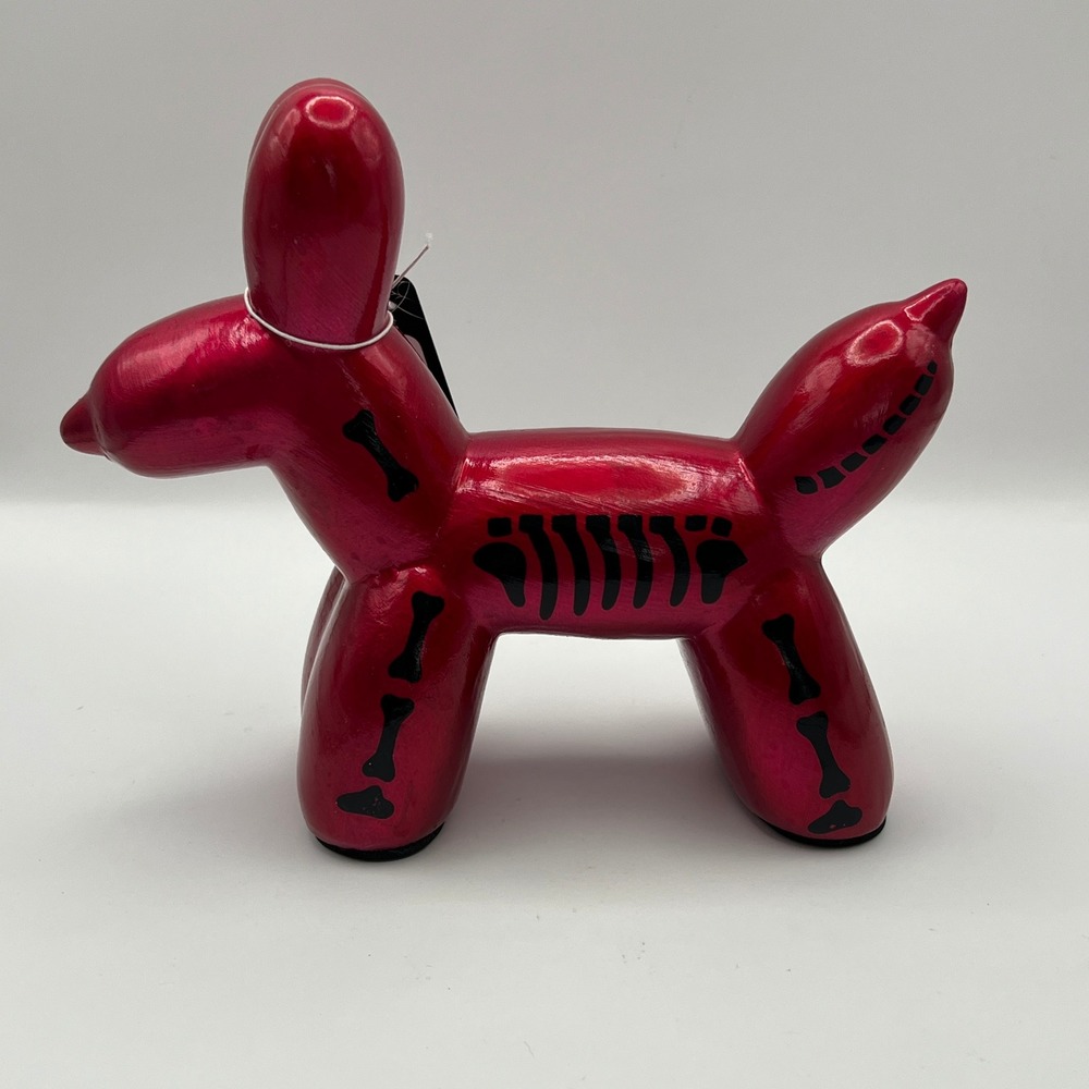 New View Gifts Halloween Metallic Red Skeleton Balloon Dog Tabletop Decor